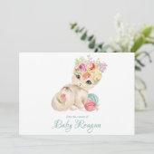 Nursery Kitten Monogram Baby shower Bedankkaart (Staand voorkant)