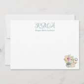 Nursery Kitten Monogram Baby shower Bedankkaart (Achterkant)