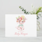 Nursery Little Piggy Monogram Baby shower Bedankkaart (Staand voorkant)