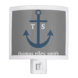 Nursery Night Light van Navy Blue en Grey Anchor Nachtlampjes