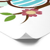 Nursery owl poster baby met mam pa (Hoek)