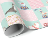 Nursery Patchwork Circus Pastell Pattern Cadeaupapier (Rol Hoek)