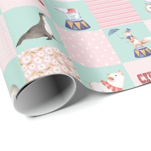 Nursery Patchwork Circus Pastell Pattern Cadeaupapier (Rol Hoek)