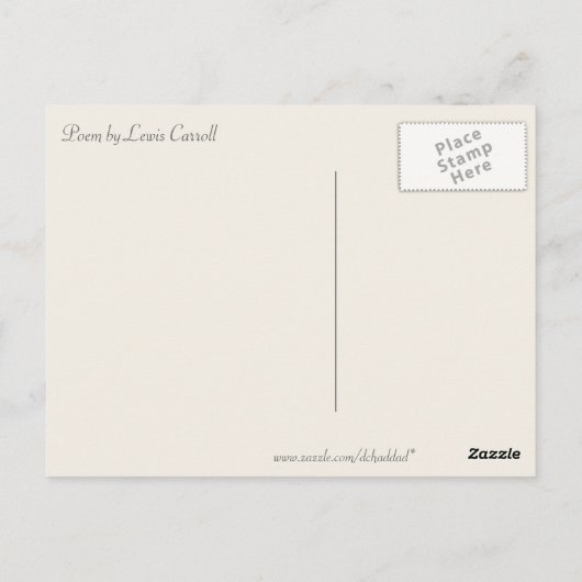 Nursery Poem van Lewis Carroll Briefkaart (Achterkant)