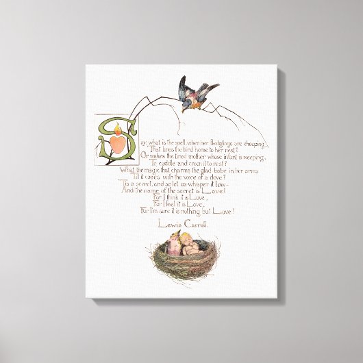 Nursery Poem van Lewis Carroll Canvas Afdruk (Voorkant)
