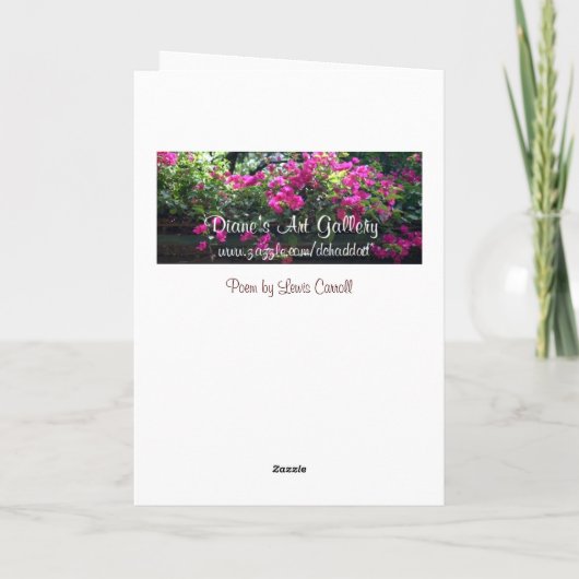 Nursery Poem van Lewis Carroll Kaart (Achterkant)