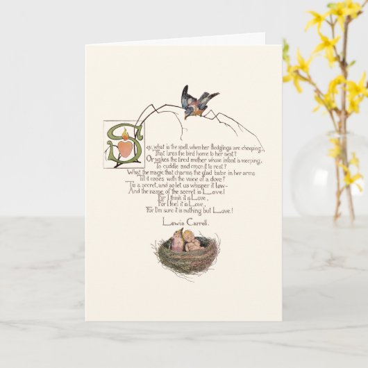 Nursery Poem van Lewis Carroll Kaart (Gele Bloem)