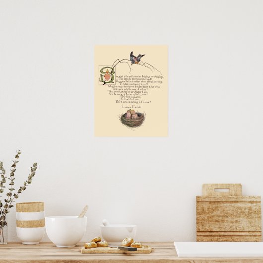Nursery Poem van Lewis Carroll Poster (Keuken)
