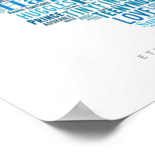 Nursery Poster Baby Boy Babygrow Newborn Gift (Hoek)