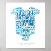 Nursery Poster Baby Boy Babygrow Newborn Gift (Voorkant)