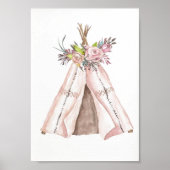 Nursery Poster - Woodland Teepee (Voorkant)