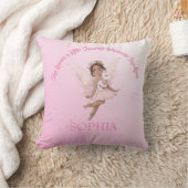 Nursery Quote Cute Fairy Pink Dark Hair Kussen (Deken)