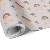 Nursery Rainbow Stars Multicolor Elegant Cadeaupapier (Rol Hoek)