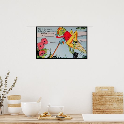Nursery Rhyme Afbeelding Grasshopper Poster (Keuken)