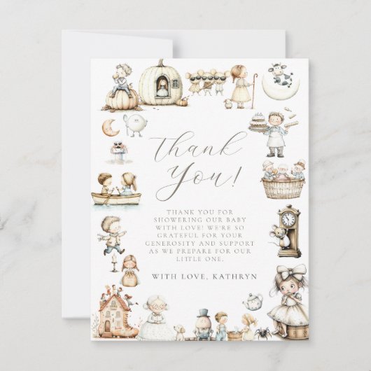 Nursery Rhyme Baby shower Bedankkaart (Voorkant)
