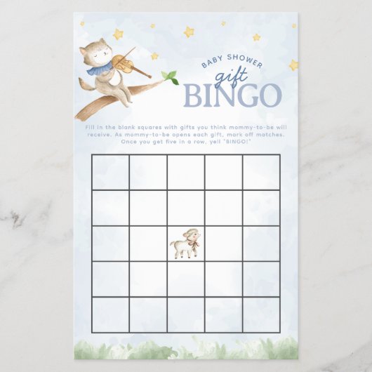 Nursery Rhyme Baby shower Bingo spel Flyer (Voorkant)