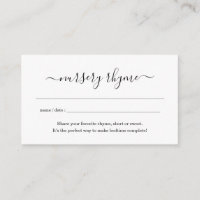 Nursery Rhyme Baby shower Invitation Simple