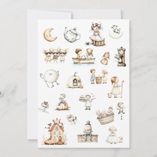 Nursery Rhyme Baby shower Kaart (Achterkant)