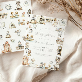 Nursery Rhyme Baby shower Kaart