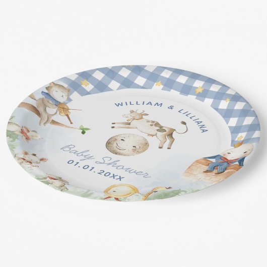 Nursery Rhyme Baby shower Papieren Bordje (Gekanteld)