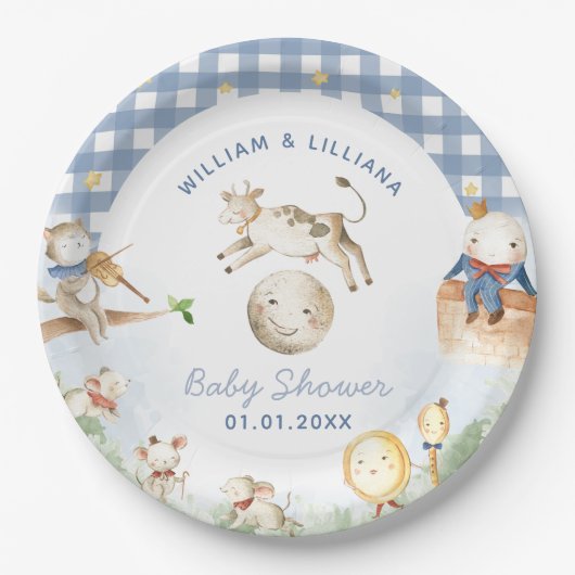 Nursery Rhyme Baby shower Papieren Bordje (Voorkant)
