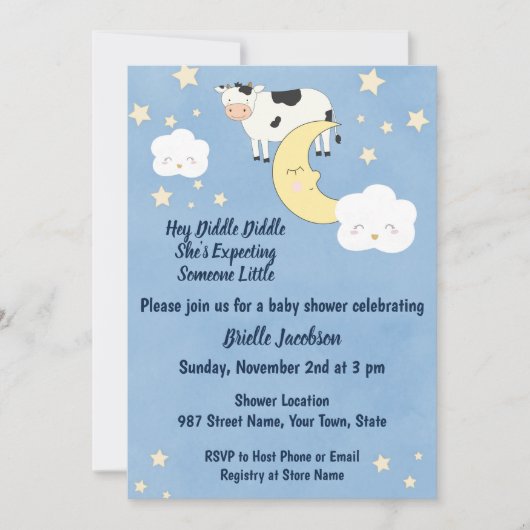 Nursery Rhyme Baby shower Uitnodiging (Voorkant)