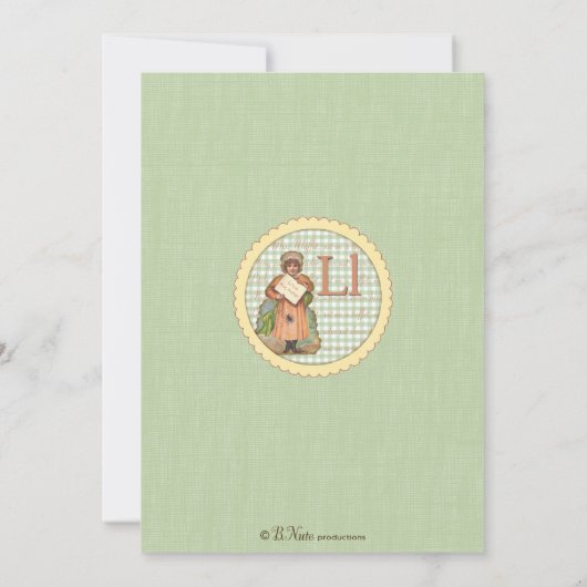 Nursery Rhyme Baby shower Uitnodiging (Achterkant)