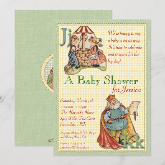Nursery Rhyme Baby shower Uitnodiging (Voorkant / Achterkant)