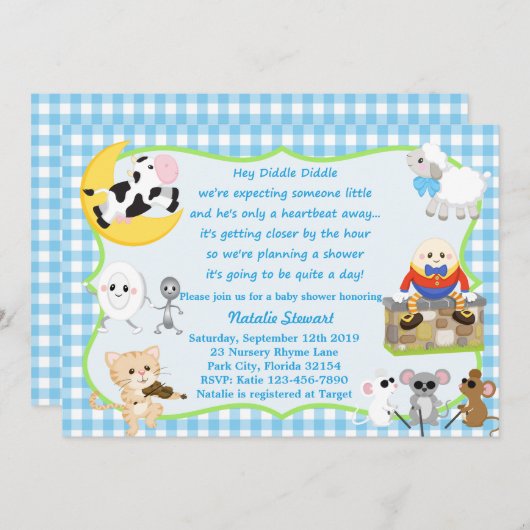 Nursery Rhyme Boy Kaart (Voorkant / Achterkant)