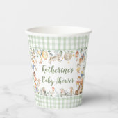 Nursery Rhyme Diddle Greenery Neutral Baby shower Papieren Bekers (Voorkant)