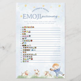 Nursery Rhyme Emoji Pictionary Baby shower spel Flyer