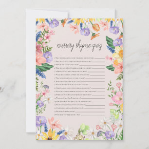 Nursery Rhyme Game Baby shower Activiteiten Kaart