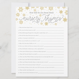 Nursery Rhyme Game Kaart Genderneutrale Shower