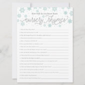 Nursery Rhyme Game Snowflake Baby shower Game Kaar Kaart (Voorkant)