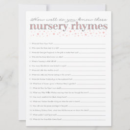 Nursery Rhyme Game Star Baby shower Kaart
