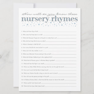 Nursery Rhyme Game Star Baby shower Kaart