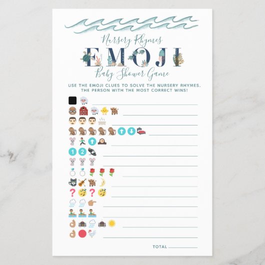 Nursery Rhyme Game under the Zee Baby shower Flyer (Voorkant)