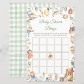 Nursery Rhyme Greenery Baby shower Bingo Game (Voorkant / Achterkant)