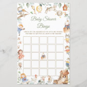 Nursery Rhyme Greenery Baby shower Bingo Game (Voorkant)