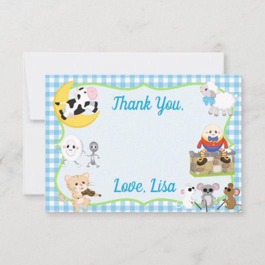 Nursery Rhyme Hartelijk dank Bedankkaart (Voorkant)