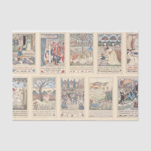 Nursery Rhyme Illustraties | Kleur Tissuepapier (Voorkant)