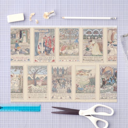 Nursery Rhyme Illustraties | Kleur Tissuepapier (Craft)