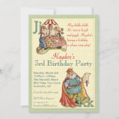 Nursery Rhyme Invitation - Little Piggy on back Kaart (Voorkant)