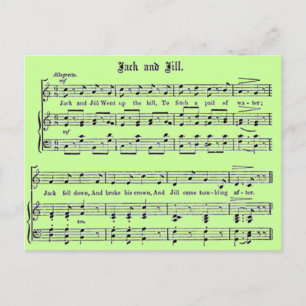 Nursery Rhyme Jack en Jill Briefkaart