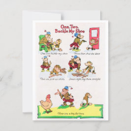 Nursery Rhyme - One Two Buckle My Shoe Briefkaart