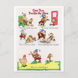 Nursery Rhyme - One Two Buckle My Shoe Briefkaart