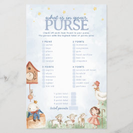 Nursery Rhyme Purse Baby shower spel Flyer