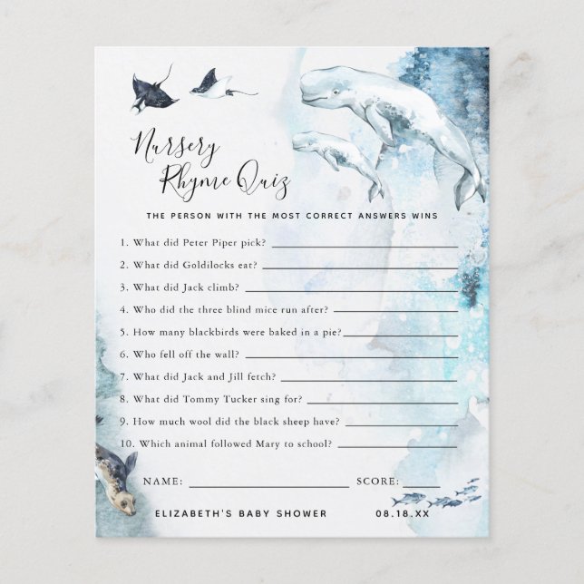 Nursery Rhyme Quiz | BABY SHOWER (Voorkant)
