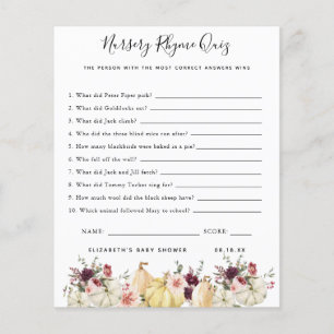 Nursery Rhyme Quiz   BABY SHOWER