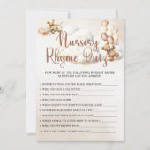 NURSERY RHYME QUIZ Baby shower Game Schattige Beer Kaart (Voorkant)